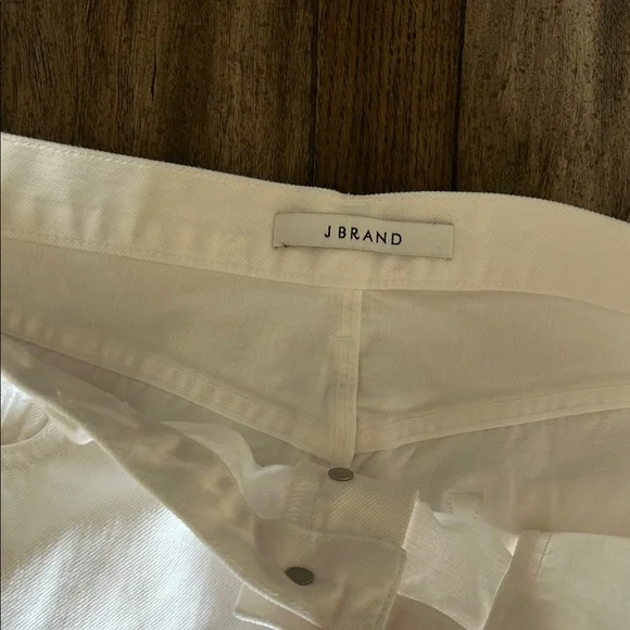 J Brand High Rise White Button Billey Jean Shorts with Frayed Hem - Picture 3 of 7